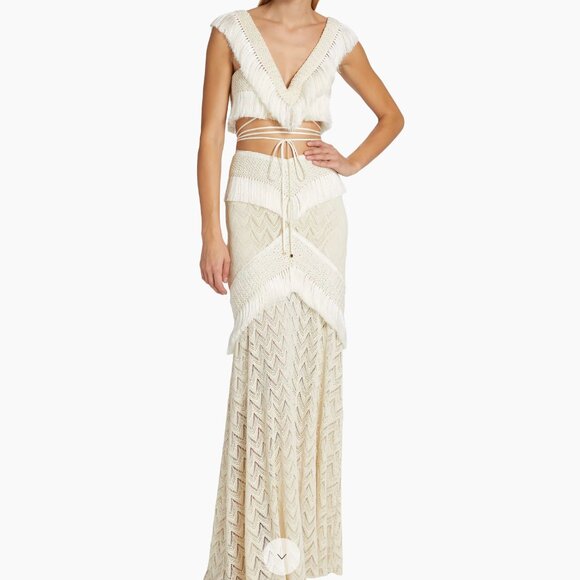 PatBO Bone Fringe Trim Cropped Top - Picture 2 of 9